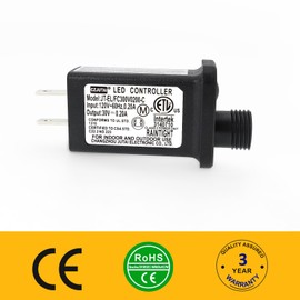8 Mode Light LED Transformer 30V LED Controller Class 2 Power Supply, Low Voltage Transformer US Plug, Replacement for CZJUTAI JT-EL/FC300V0200-C Christmas Lighting,String Light [Z860]