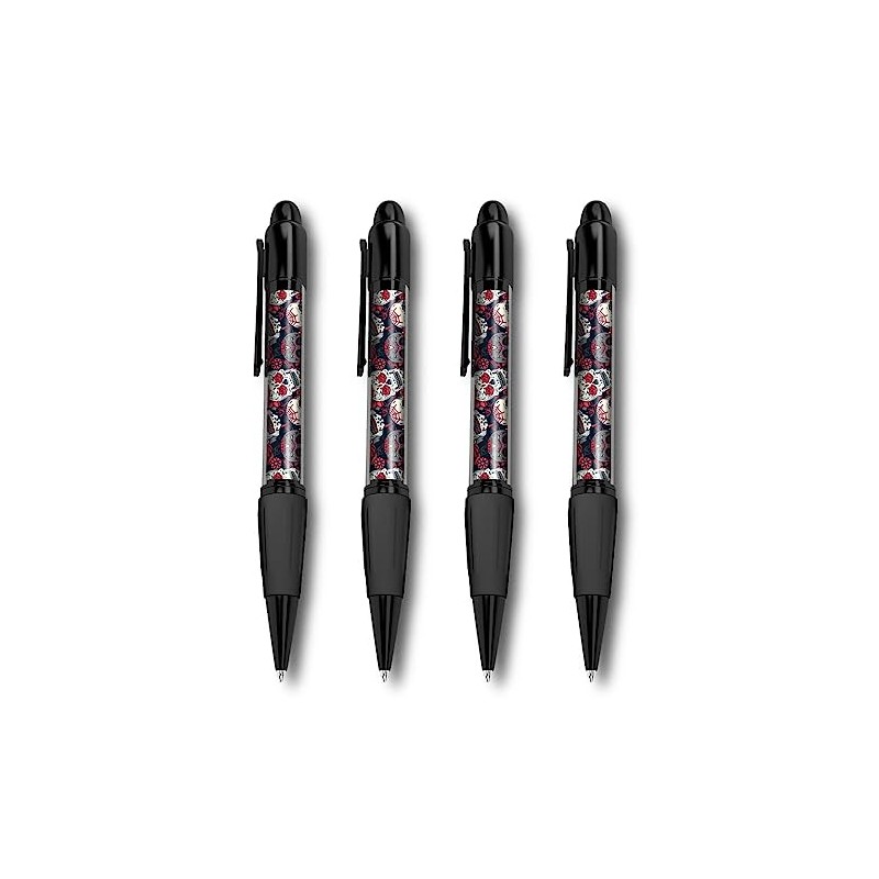 Set of 4 Black Ballpoint Pens (Photo Insert) - Sugar