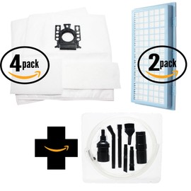 8 Replacement for Miele S401i Vacuum Bags, 8 Micro Filters & 2 HEPA Filter with 7-Piece Micro Vacuum Attachment Kit Compatible with Miele Type GN Bags, Micro Filters & SF-AH 30, SF-HA 30, AH30 Filter
