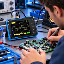 Mini Handheld Digital Oscilloscope for Electronics Testing – 2.8-Inch Display with Auto Adjustment for Repair & Learning