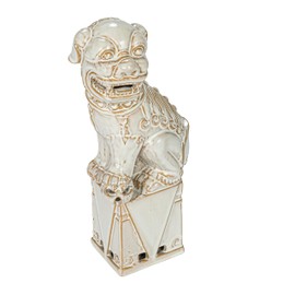 Creative Co-Op Stoneware Vintage Reproduction Guardian Lions Décor and Bookends, White, Set of 2