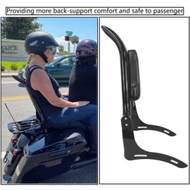 DreDoggMoto Backrest Sissy Bar Passenger Back Rest Pad for Honda Rebel CMX1100 Accessories 2021 2022 2023 2024 2025 (24" Height, Gloss Black)