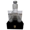 ORNATE INTERNATIONAL Eco-Friendly Silver Plated Glass Water Bottles Set (2pcs)