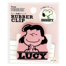 Sunstar Stationery Snoopy Clip, American Style 8, Double-Sided Rubber, Pink S3621812