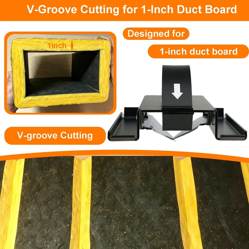 1" V-Cut Duct Board Cutting Tool with Lid