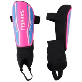 Saeveli Soccer Shin Guards for Toddlers Kids Youth - Lightweight and Durable Shin Pads with Ankle Protection for Kids 2-14 Years Old Boys and Girls (XS, Pink)