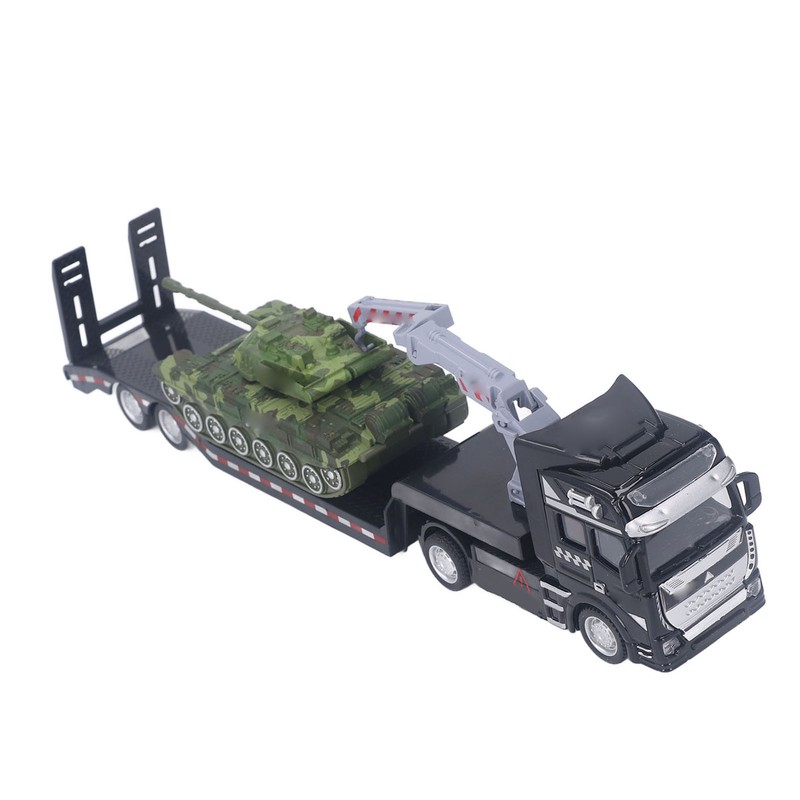 Flatbed Trailer Toy Simulation Detachable Collectible Military Trailer Tank Model