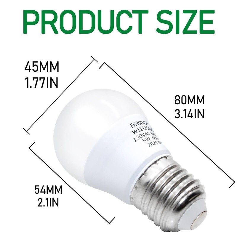 HPUY W11125625 Refrigerator LED Light Bulb 5W 60HZ E26/E27 Universal