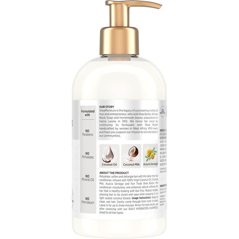 SheaMoisture 100% Virgin Coconut Oil Daily Hydration Conditioner, 13 Ounce