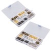 240Pcs Leather Rivet Double Caps Tubular 2 Sizes Metal Set
