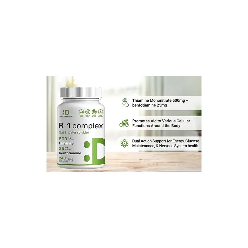 Vitamina Complex Benfotiamina240 Cápsulas Hecho Usa