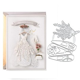 Wedding Invitation Cards Metal Die Cuts, Wedding Cards Metal Cutting Dies Cut Stencils Card Paper Craft DIY Template Metal Cutting Dies Album Embossing Paper Dies for Card Making Scrapbooking
