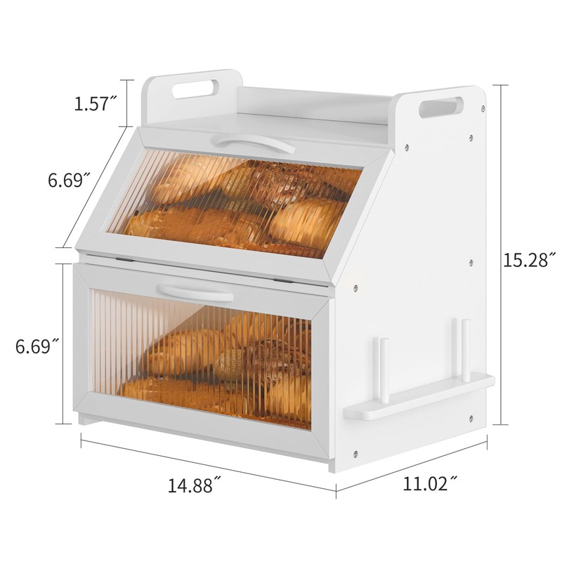 Bread Box, Bread Box for Kitchen Countertop, Large Bread Storage