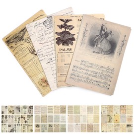 KQDRVINE 120 Sheets Scrapbook Paper 4 Styles Scrapbooking Paper, Vintage Craft Paper Scrapbook Stickers Design Paper, DIY Craft Paper Pattern for Scrapbooks, Diaries, Notebooks (14 x 20 cm)