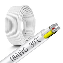 18 Gauge 4 Conductor Electrical Wire, 100FT 18 AWG Stranded 4 Wire Cable, 18/4 Tinned Copper Wire, Insulated Audio Power Cable for LED Lighting, Automotive, Speaker, Automotive, Thermostat