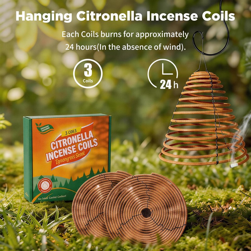 Hanging Citronella Coils,Citronella Incense Coils 3 Pack
