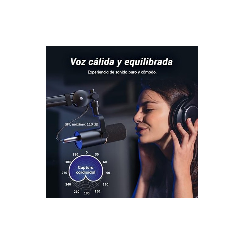 Micrófono Dinámico USBXLR para PC, TONOR Profesional microphone Vocal con