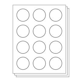 2 inch, Round Labels, 12 per Sheet, 600 Circle Stickers, 50 Sheets for Inkjet & Laser Printers by OfficeSmartLabels
