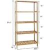 kinbor 5-Tier Bamboo Free Standing Storage Rack Shelf Multifunctiona
