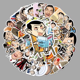 50PCS Stickers for Mr. Bean,Comedy Stickers,Teens Boys and Girls Sticker Pack Vinyl Skateboard Guitar Door Laptop Luggage Car Bike Water Bottle Birthday Party Supplies Stickers