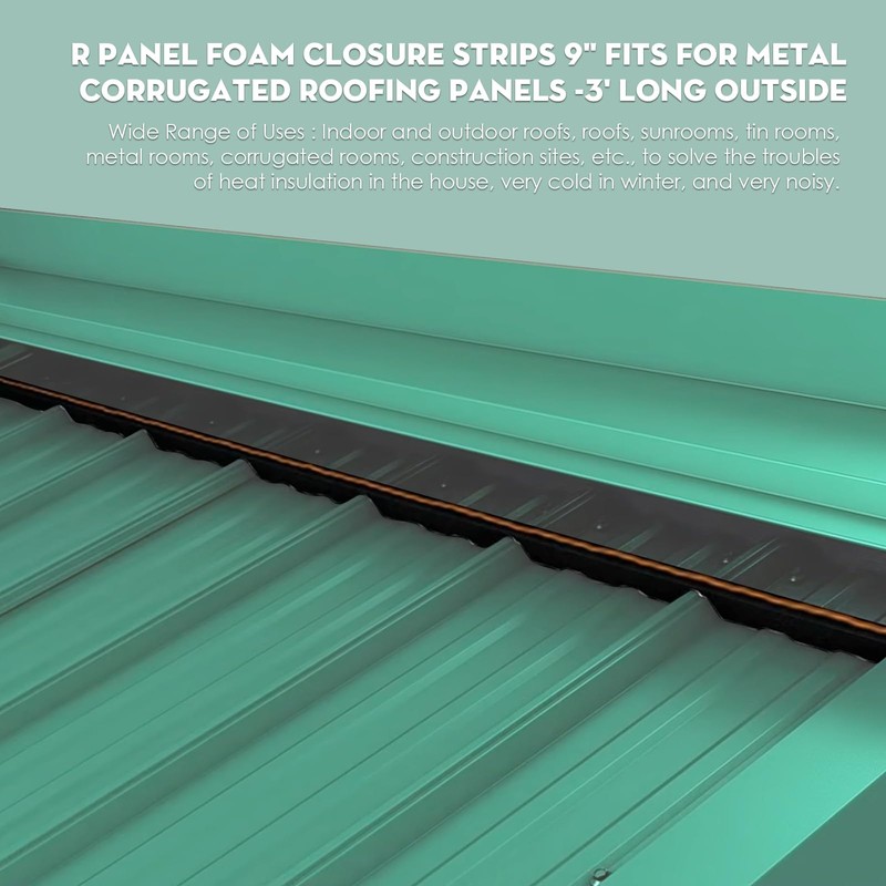SuperDi 9in Outside R Panel Metal Roof Foam Closure Strips