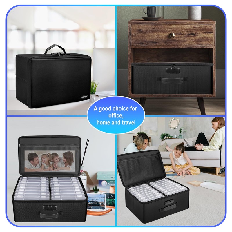 ENGPOW Fireproof Photo Storage Box 5" x 7" Photo Case(Clear),16