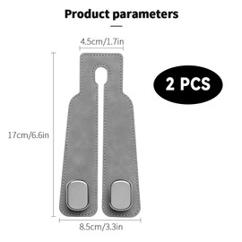 HLMYER 2 Pcs Car Seat Back Storage Hooks,Car Seat Hooks for Headrest,Double Car Headrest Hooks Black,Leather Car Seat Organiser Hooks,Car Seat Back Organizer Hooks for Bags, Purses, Handbags