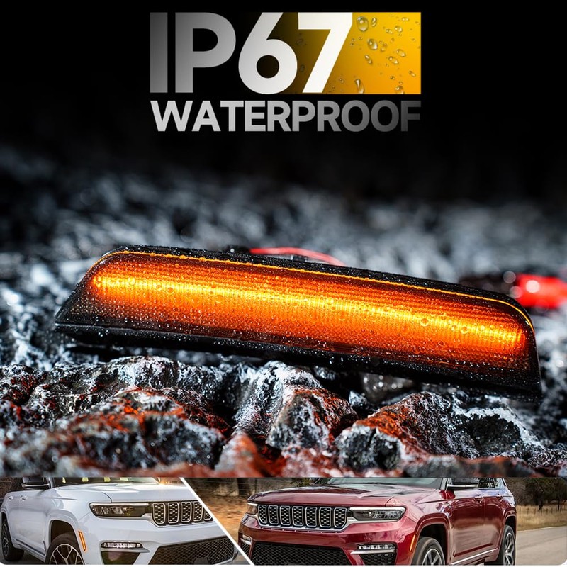 2PCS Amber Led Side Marker Lights for 2021-2024 J'eep Grand
