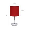 Simple Designs Chrome Mini Basic Table Lamp with Fabric Shade,