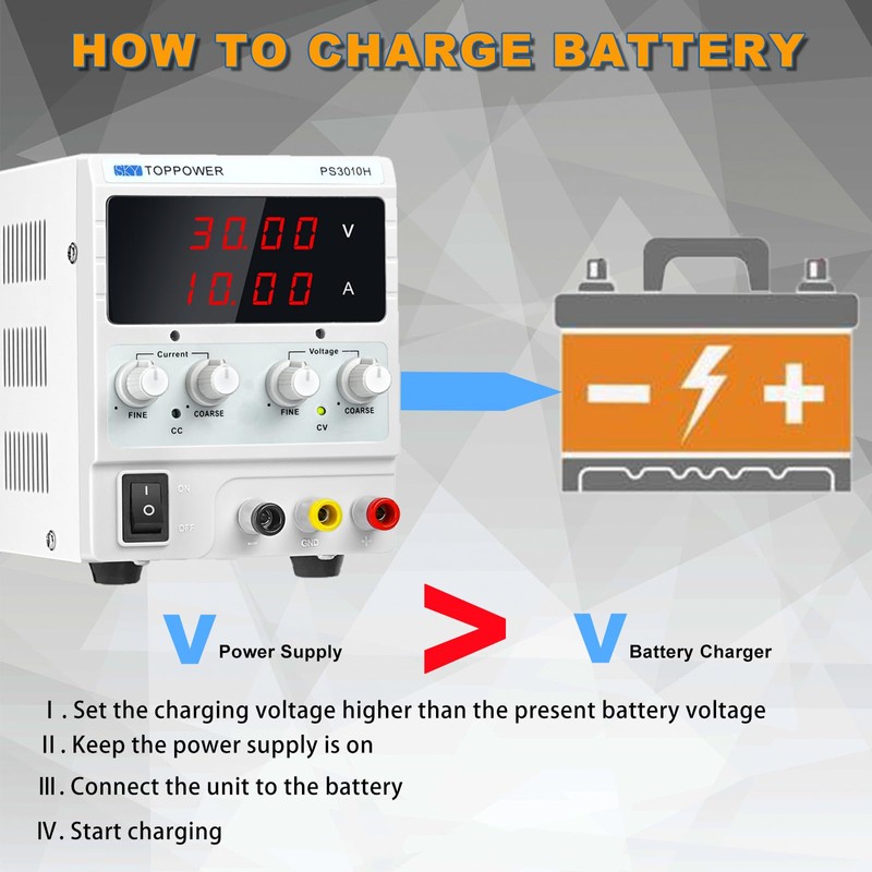 DC Power Supply Variable,0-30V 0-10A Adjustable Regulated Bench Lab Power
