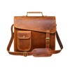Jaald 13" leather messenger bag laptop case office briefcase gift