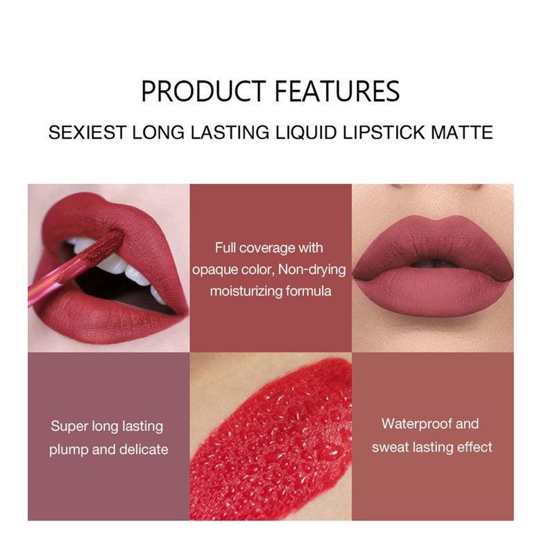 Lip Gloss Set, 9 Colours Nude Matte Lipsticks + 1