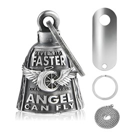 Biker Bell Motorrad Glöckchen mit Kette, Traditioneller Schutzengel-Glückbringer für Motorradfahrer, Robustes Biker Bell mit Schlüsselanhänger, Ideal als Geschenk für Biker & Motorrad-Liebhaber