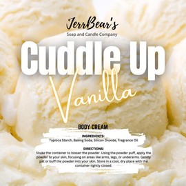 JerrBear’s Custom Body Dusting Powder - Scented - Gentle - Fine Powder Talc-Free Fragrance Moisture Cosmetic Skin Care:_Cuddle Up Vanilla