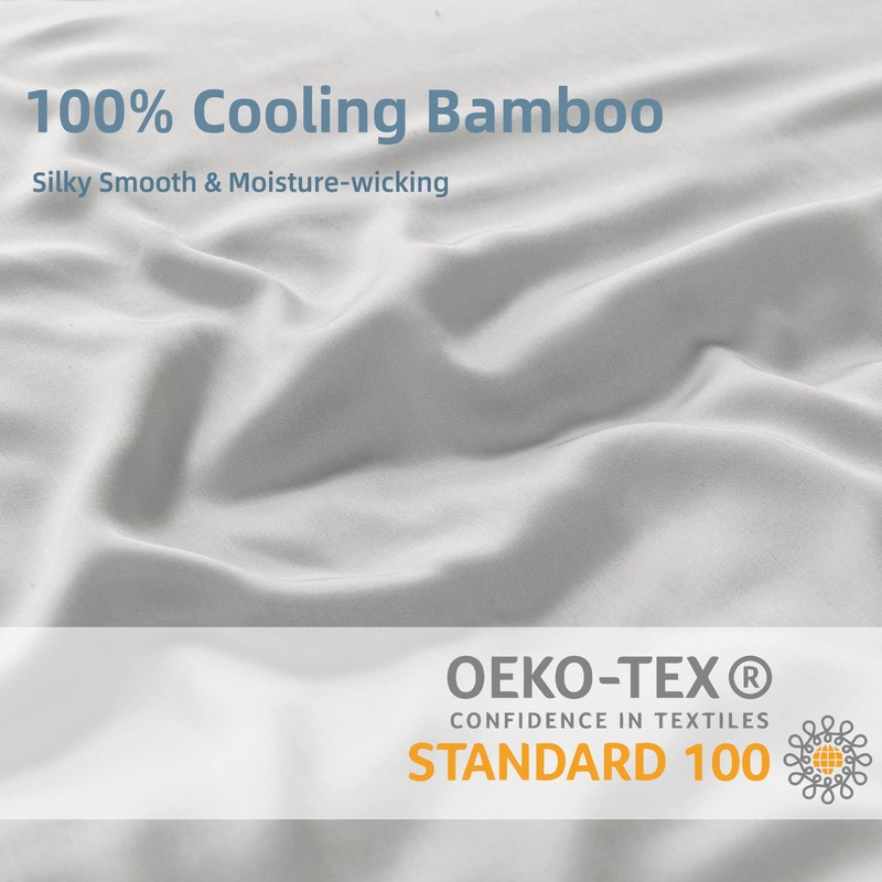 LINENOVA 100% Bamboo Pillowcase Body Size - Breathable Cooling for
