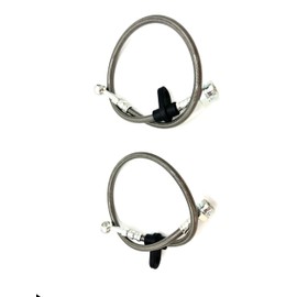 Floravally Brake Line for CR-X CRX Si ED8 ED9 1.5L 1.6L 1988 1989 1990 1991 Oil Stainless Steel Brake Hose Cables Kit 4PCS Front Rear Set (SILVER)