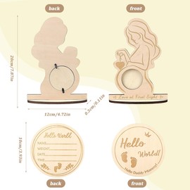 DOKRIN Wall & Table Picture Frame, Wooden Memorial Ornament for Pregnant Mothers Photo Frame, Memorial Stand for the Birth of a Baby (Pack of 2)