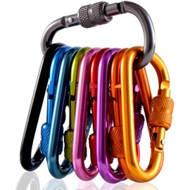 Carabiner with Spring-Loaded Clasp, D Shape Carabiner Set, Multifunctional Carabiner Hooks for Camping, Fishing, Hiking or Travel, Hammocks, Yoga Swing, Camping, Key Ring - 10 Pieces