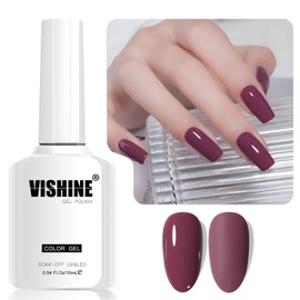 Vishine 16ml Gel Nail Polish Mauve Purple Color gel Nail Polish Soak Off LED Gel Polish Nail Art Designs Manicure Salon DIY at Home Gift for Women Shade L372 Mauve Mist