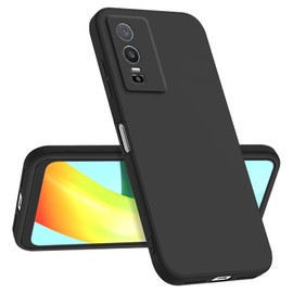 Longstong Handyhülle Kompatibel mit vivo Y76 5G (6.58") , Stoßfest Personalisiert Schlank Minimalistisches Design - Schwarz