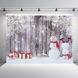 WDA Christmas winter snowman backdrop Xmas photography background Merry Xmas decoration background for home party banner props (7x5FT)