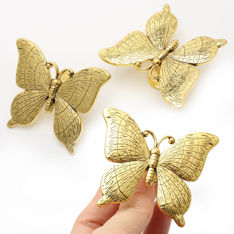 Yoicn Lth 2 Pcs Creative Cabinet Knobs, Butterfly Shape Cabinet