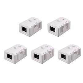 Cable Matters UL Listed 5-Pack RJ45 Surface Mount Box - 1 Port in White