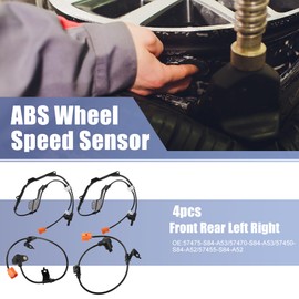 uxcell 4pcs Front Rear Left Right ABS Sensor Wheel Speed Sensor No.57475-S84-A53/57470-S84-A53/57450-S84-A52/57455-S84-A52 for Honda Accord 1998-2002