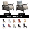 4Pcs Dining Chair Back Covers Stretch PU Kitchen Chair Protectors
