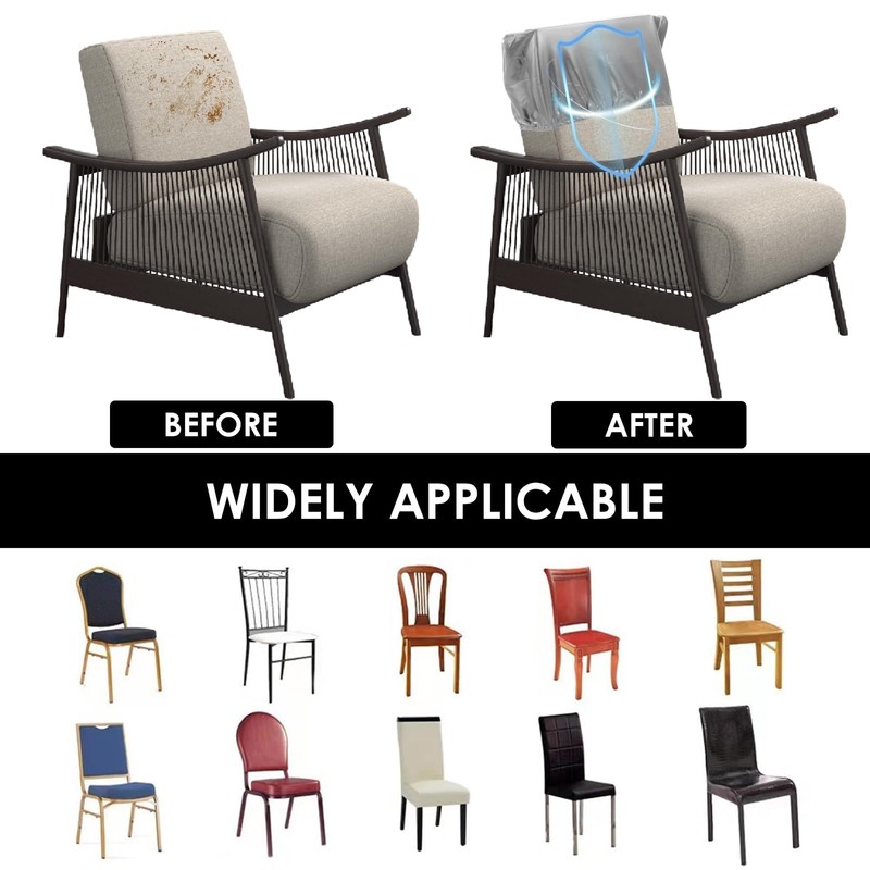 4Pcs Dining Chair Back Covers Stretch PU Kitchen Chair Protectors