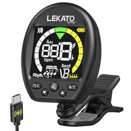 LEKATO Clip Tuner Guitar Tuning Metronome Tone Generator 3 in 1 Electric for Bass Ukulele Violin LCD Screen