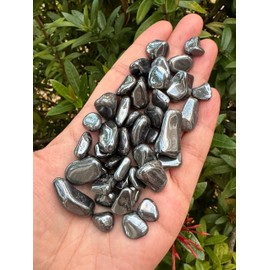 GAF TREASURES Hematite-Large Chips C Natural Mini Hematite-Large Stones, Crushed Undrilled Hematite-Large, Semi-Tumbled Genuine Hematite-Large (1/4 lb)