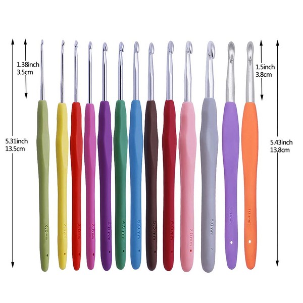 Dennty 13 Needle Crochet Set, 38 Piece Set, Hand Knitting