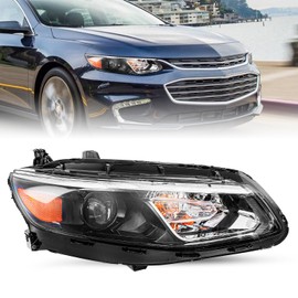TUSDAR Halogen Headlights Assembly Fit 2016 2017 2018 Chevy Malibu Headlamps Replacement RH Passenger Side